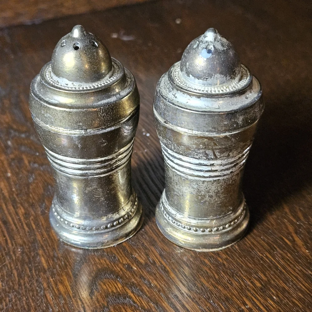 Vintage Silver Plated Salt and Pepper Shakers.